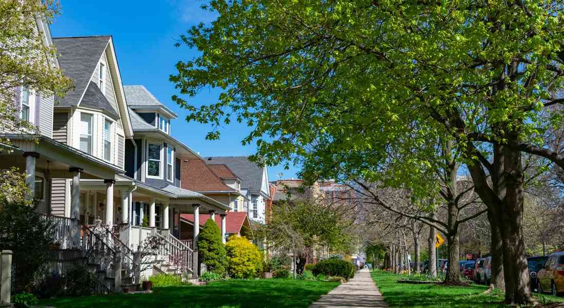 pathway along homes