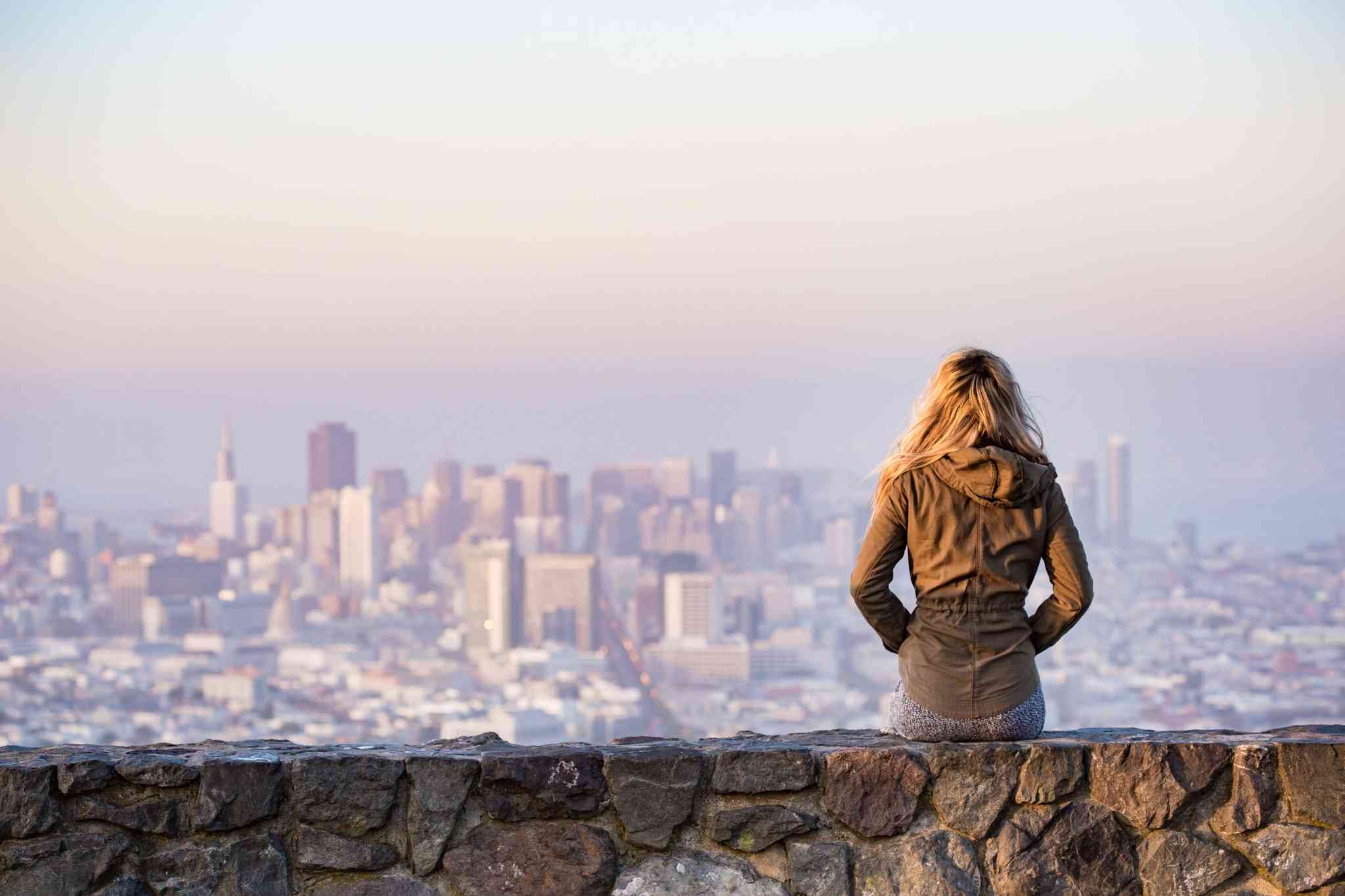 woman overlooking New York City