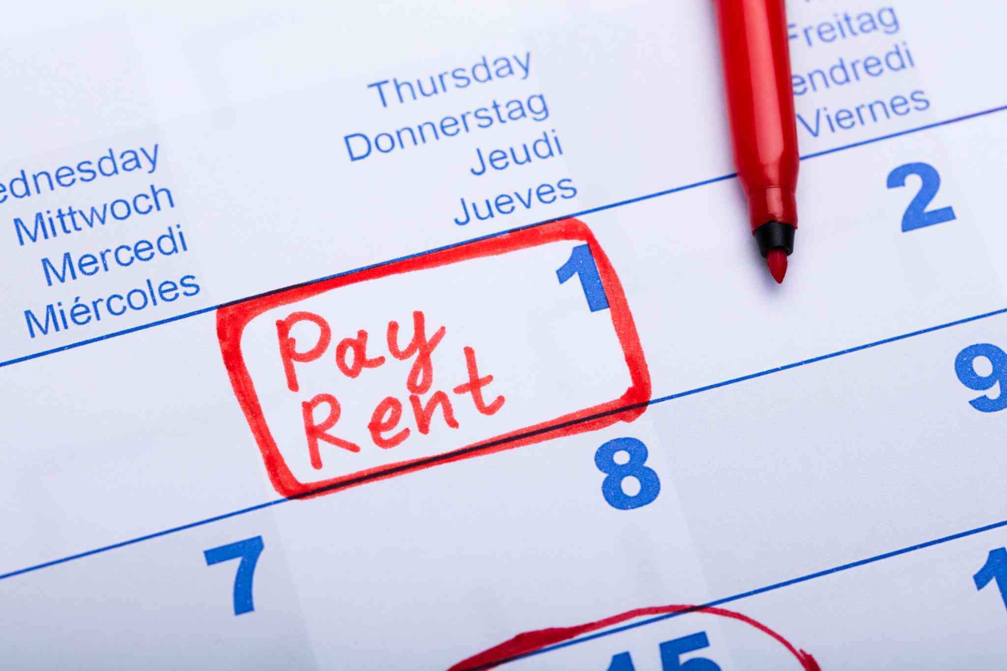 representing date to pay rent