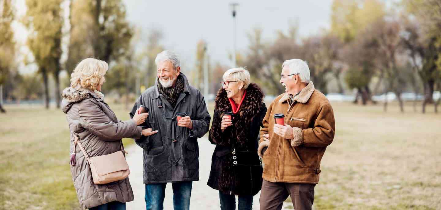 senior citizens having conversation