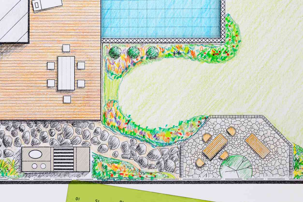 image of sketch of landscaping