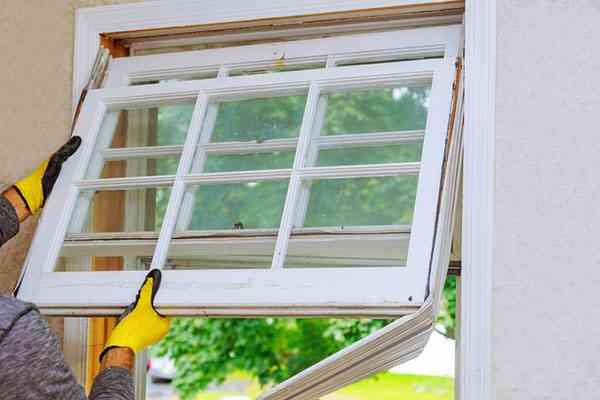 person removing window