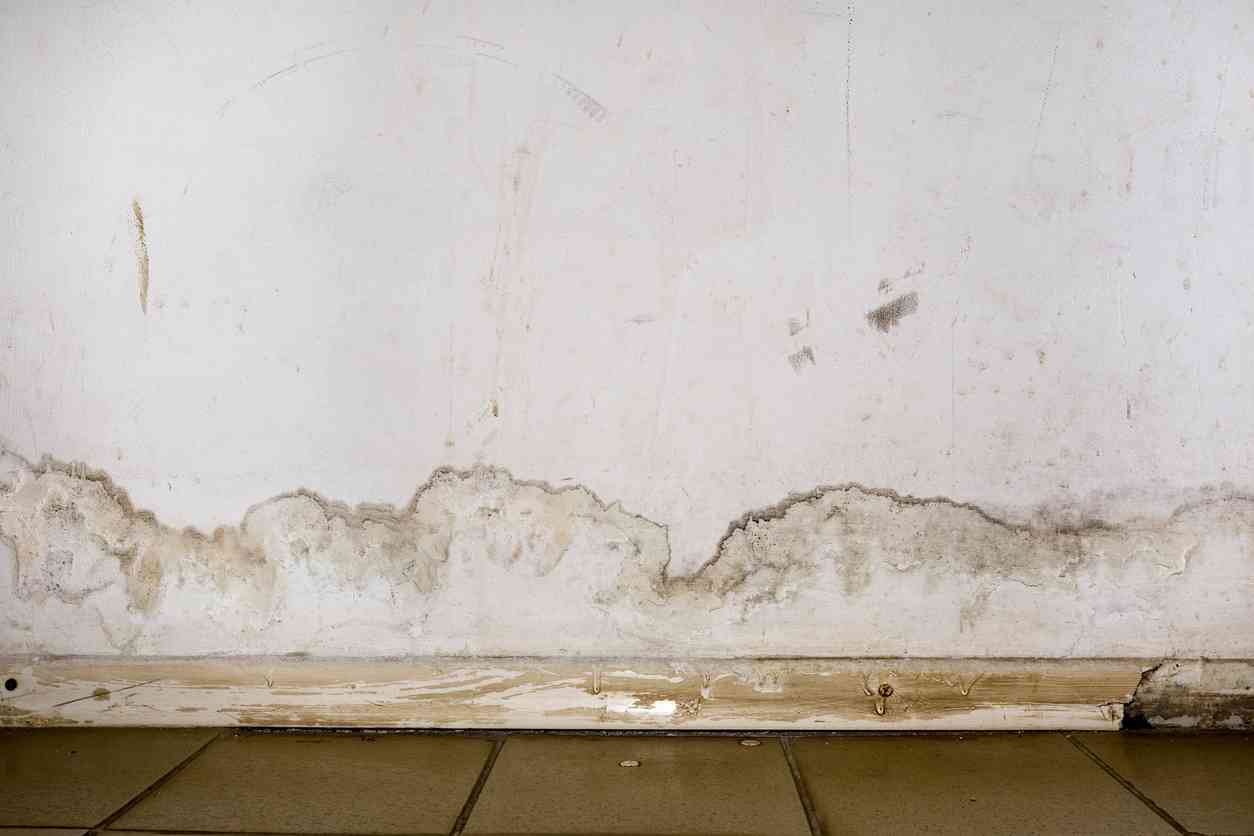 wall damaged by water