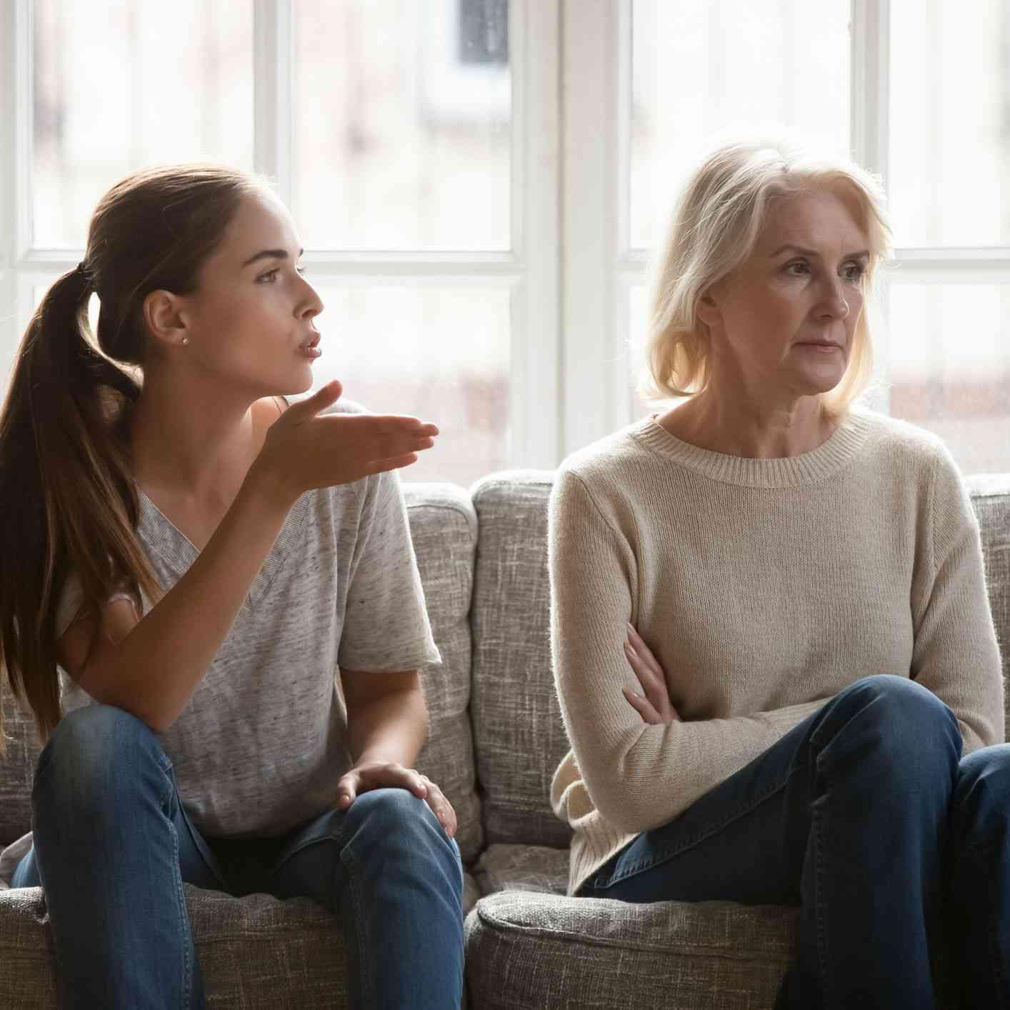 image of two women discussing