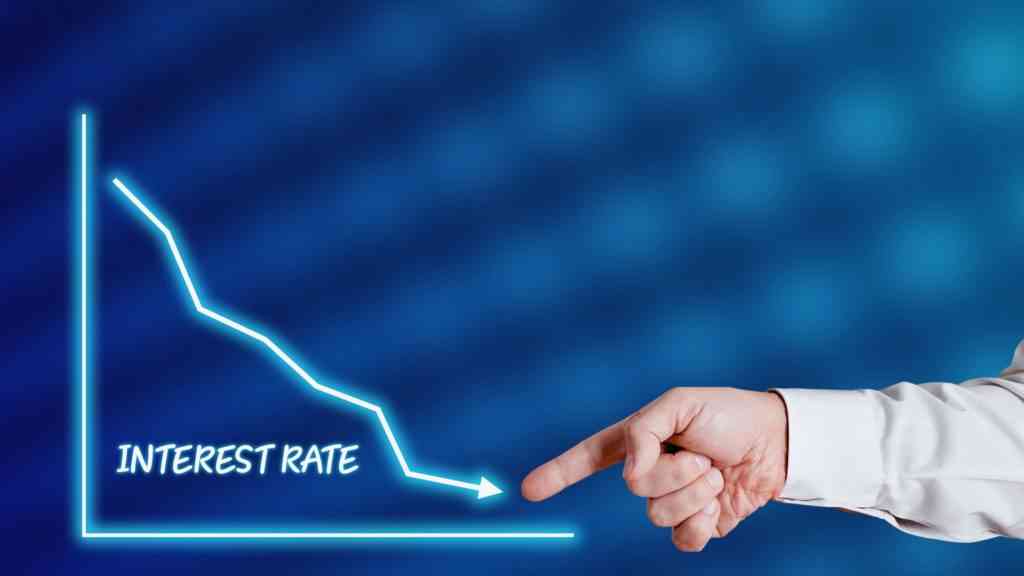 image representing lower interest rate