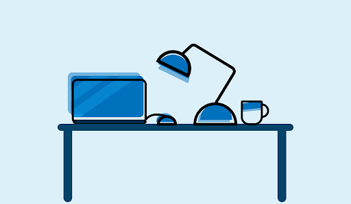 schematic diagram of accessories on table